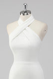 Robe trapèze dos nu en satin Little White Graduation