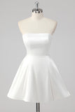 Robe blanche simple sans bretelles sans bretelles