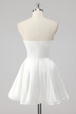Robe blanche simple sans bretelles sans bretelles