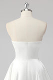 Robe blanche simple sans bretelles sans bretelles