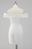 Robe blanche en satin blanc fourreau