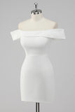 Robe blanche en satin blanc fourreau