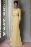 Robe Mère De La Mariée Fourreau Dentelle Fard À Joues À Manches Longues
