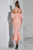 Blush Sirène Corset Hors de l’épaule Thé Longueur Robe de Bal