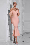 Blush Sirène Corset Hors de l’épaule Thé Longueur Robe de Bal