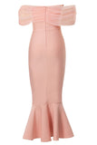 Blush Sirène Corset Hors de l’épaule Thé Longueur Robe de Bal