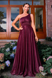 Robe de bal froncée à une épaule une épaule scintillante