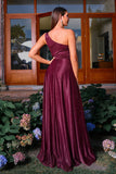 Robe de bal froncée à une épaule une épaule scintillante