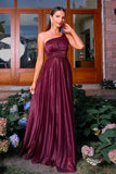 Robe de bal froncée à une épaule une épaule scintillante