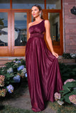 Robe de bal froncée à une épaule une épaule scintillante