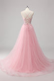 Robe de soirée en tulle à paillettes vertes avec lacets dans le dos