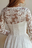 Dentelle Appliques Blanc Une Ligne Courte Robe De Graduation