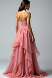 Dusty Rose Sweetheart Robe de bal à volants