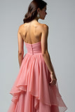 Dusty Rose Sweetheart Robe de bal à volants