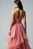 Dusty Rose Sweetheart Robe de bal à volants