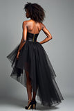 Noir Une ligne Sweetheart Robe formelle haut-bas