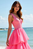 Robe de bal longue à plusieurs niveaux à plusieurs niveaux
