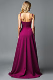 Violet foncé Irrégulier A ligne spaghetti bretelles Robe formelle