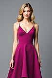 Violet foncé Irrégulier A ligne spaghetti bretelles Robe formelle
