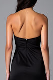 Robe longue formelle simple noir gaine dos nu avec fente