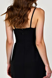 Spaghetti Straps Fourreau Courte Longueur Petite Robe Noire