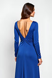 Manteau gainage bleu royal à manches longues Robe de mère de la mariée avec fleurs