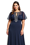 Robe fourreau à col rond bleu marine découpé Mère de la mariée