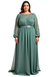 Fourreau Eucalyptus Col Rond Long Robe Mère De La Mariée