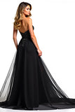 Robe bretelles à bretelles et sequins noire A Line