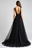 Sparkly A Line Sweetheart Robe cravate noire froncée