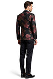 Black Flower 2 pièces Peak Lapel Costumes pour hommes