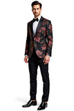 Black Flower 2 pièces Peak Lapel Costumes pour hommes