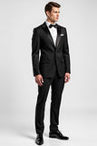Costume Homme Noir 2 Pièces à revers en pointe