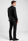 Costume Homme Noir 2 Pièces à revers en pointe