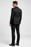 Costume Homme Noir 2 Pièces à revers en pointe