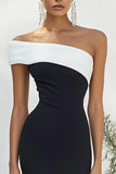 Noir mat Satin sans bretelles Robe longue formelle