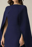 Robe formelle mi-longue Cape marine