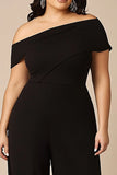 Tenue noire grande taille une épaule mère de la mariée