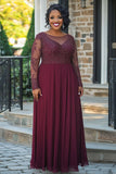 Robe longue mère de la mariée en mousseline de soie fourreau bordeaux scintillant avec paillettes