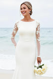 Robe de mariée en satin scoop scoop sirène blanche avec dentelle