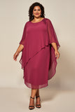 Desert Rose Chiffon Une Ligne Grande Taille Mère De Mariée Robe
