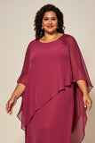 Desert Rose Chiffon Une Ligne Grande Taille Mère De Mariée Robe