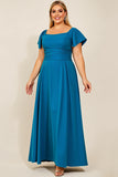 Paon Une Ligne Satin Ruché Grande Taille Mère De La Robe De La Mariée