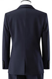 Violet foncé revers cranté 3 pièces Slim Fit Groomsmen Suits