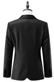 Blazer de bal en jacquard noir à un bouton à revers châle pour homme