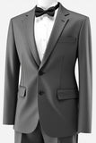 Gris double boutonnage 2 pièces à revers crantés pour hommes