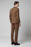 Costume 3 pièces slim fit à carreaux marron marron