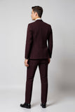 Bourgogne revers cranté 2 pièces Slim Fit Hommes Costumes