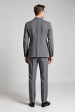 Gris à revers crantés Plaid 3 pièces Costumes formels pour hommes