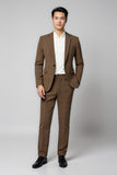 Costumes classiques 2 pièces marron pour hommes